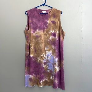 NWOT tie dye dress in purple and copper tones